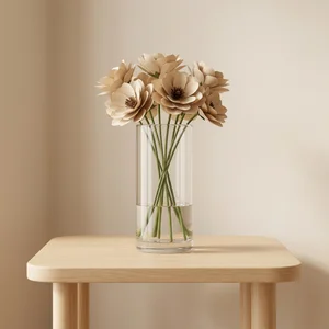 Minimalist vase on wood table