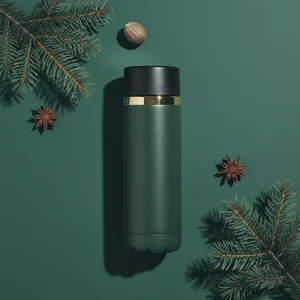 Mysterious dark green thermos