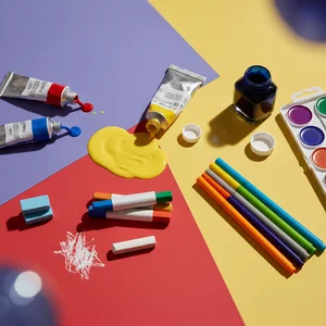 Vibrant Art Supplies Flat Lay