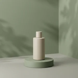 Minimalist natural skincare podium