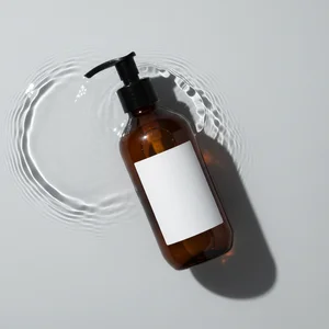 Minimalist brown pump bottle