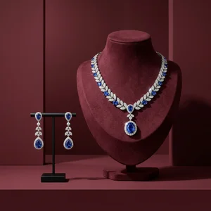 Elegant sapphire jewelry set