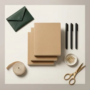 Minimalist stationery flat-lay