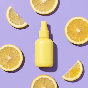 Fresh lemon spray on lavender