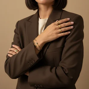 Stylish rings on hand