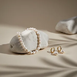 Elegant pearl & gold jewelry