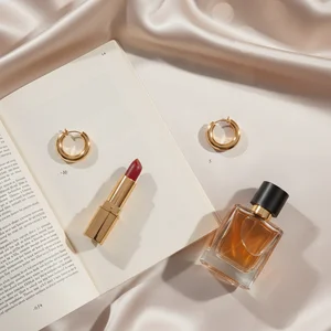 Glamorous beauty flat lay