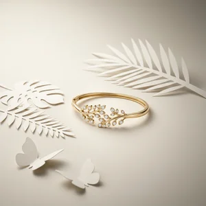 Elegant gold bracelet with paper art