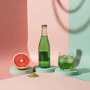 Fresh citrus matcha beverage