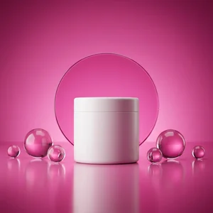 Modern magenta beauty jar setup