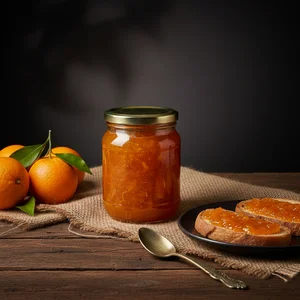 Artisan orange marmalade jar