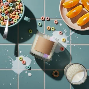 Playful bath & breakfast scene