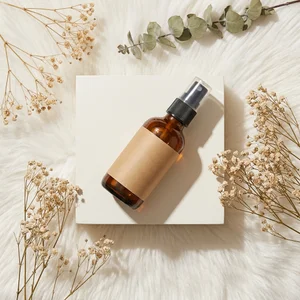 Natural skincare on fluffy fur