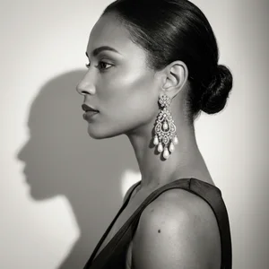 Elegant pearl earring profile