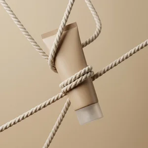 Natural skincare tube with ropes
