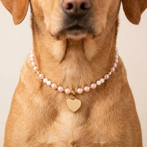 Personalized pet collar on dog