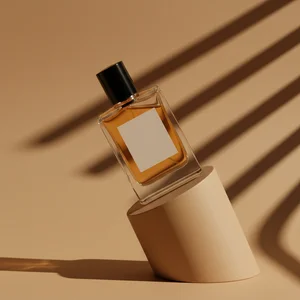 Elegant Perfume on Textured Wall