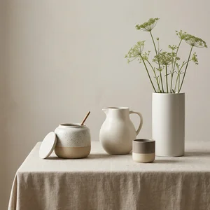 Minimalist ceramic tableware set