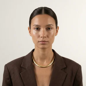 Elegant gold collar on model