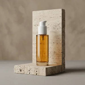Natural serum on travertine stone