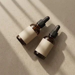 Minimalist skincare flat lay