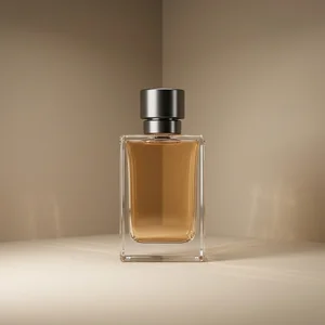 Minimalist perfume with dramatic shadows