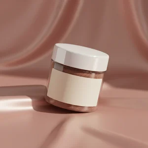 Luxury skincare on pink silk