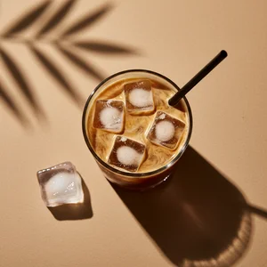 Refreshing iced coffee shadow