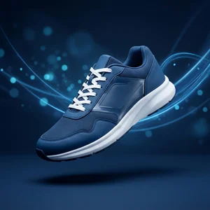 Dynamic floating sneaker with neon lines