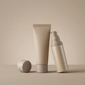 Minimalist beige cosmetic duo
