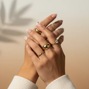 Hands with elegant gold rings