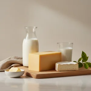 Fresh dairy products selection