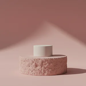 Pink product display pedestal