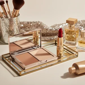 Elegant makeup vanity setup