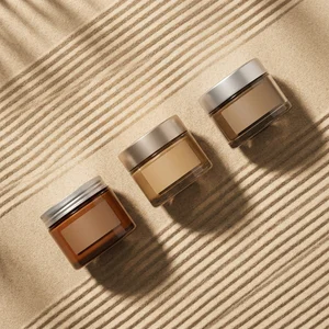 Earthy makeup on raked sand