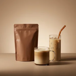 Warm coffee drinks and pouch
