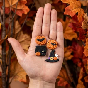 Handmade Halloween polymer clay earrings