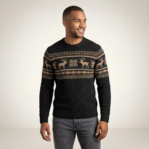 Male model in Christmas sweater