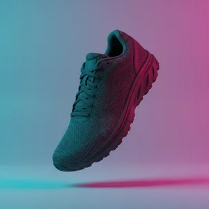 Floating athletic shoe