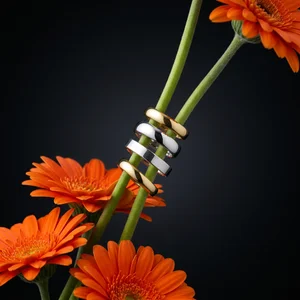 Artistic rings on flower stems
