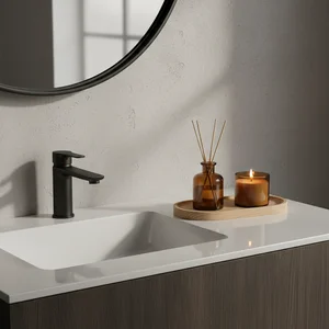 Modern bathroom vanity setup