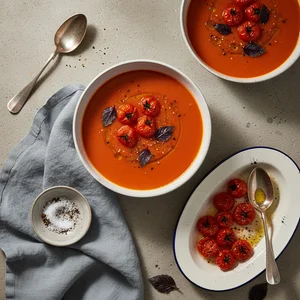 Rustic tomato soup bowls