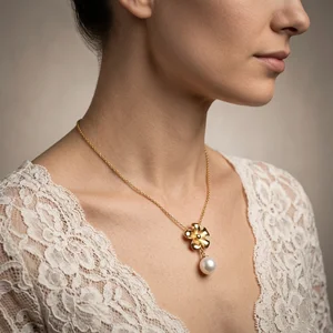 Delicate Floral Gold Pendant