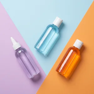 Trio of liquids on color blocks