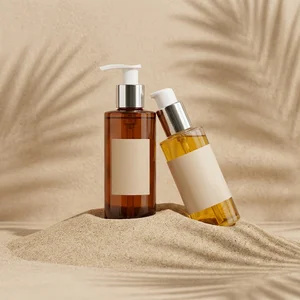 Natural skincare on sand