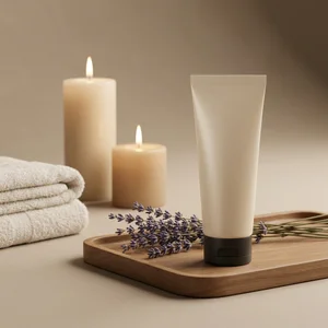 Relaxing spa skincare setup