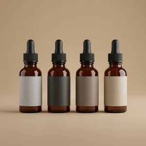Minimalist serum bottle lineup