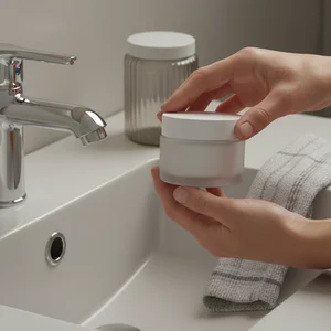 Skincare routine moment