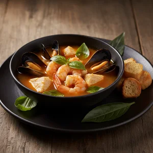 Hearty rustic soup bowl