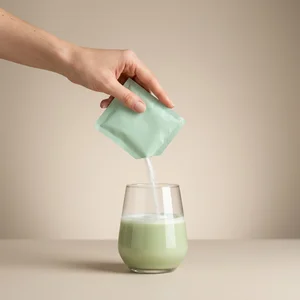 Matcha powder sachet pour